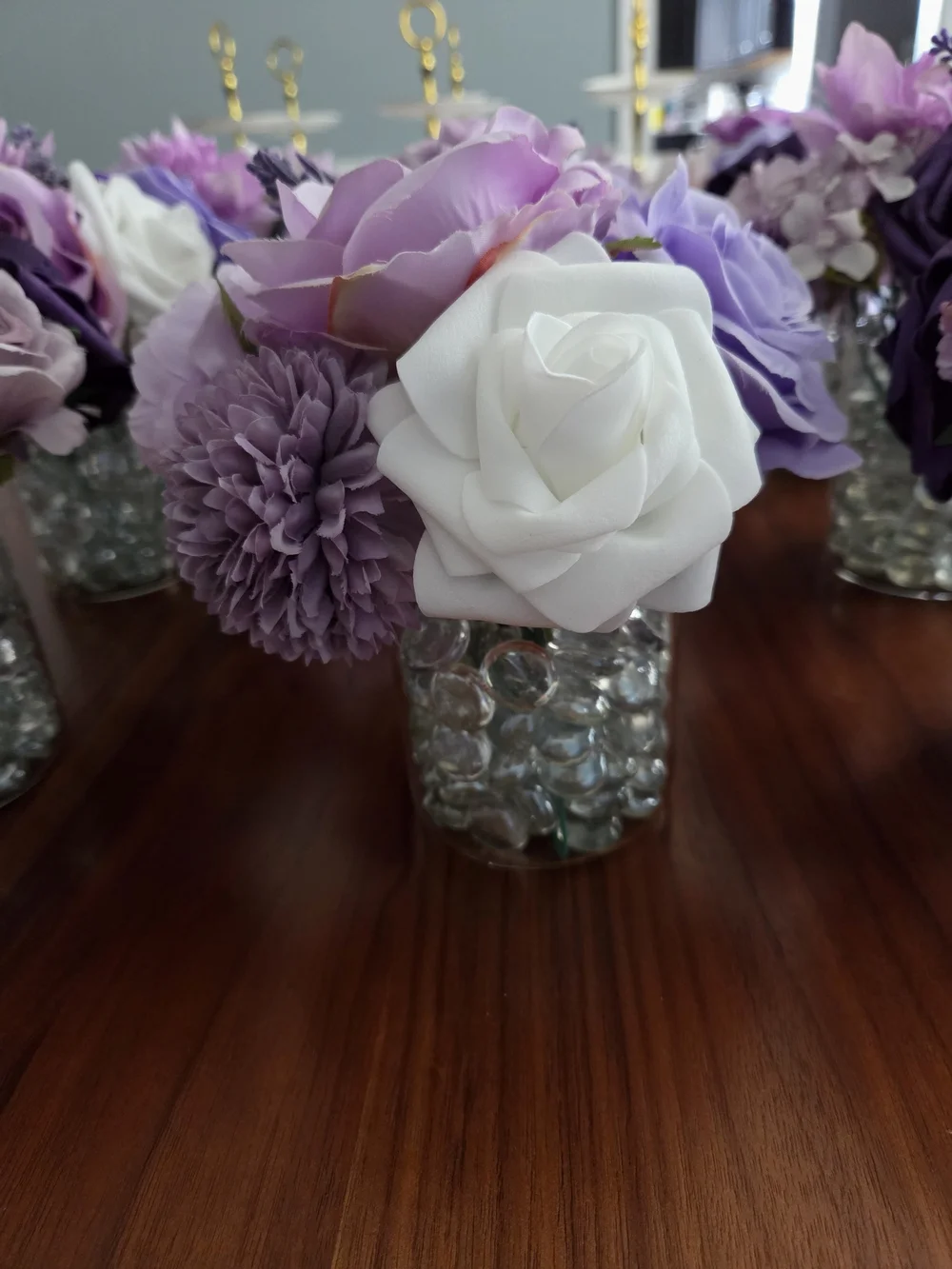 Artificial Lavender & Purple Floral Arrangement - Home/Wedding/Event Centerpiece